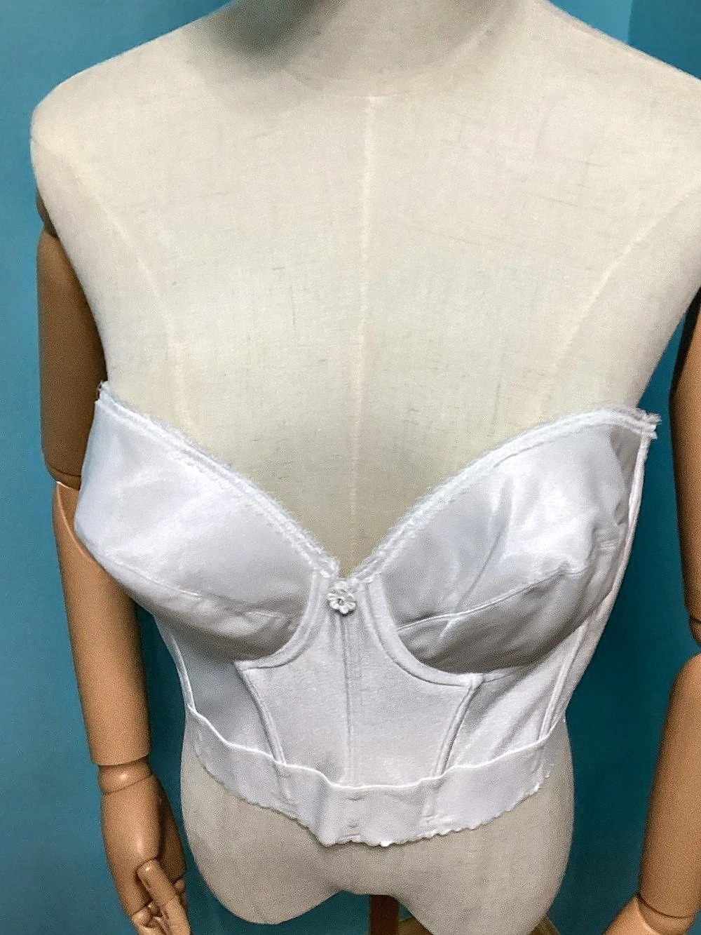 Dominique Brianna Low Back Strapless Longline Bra White 40C